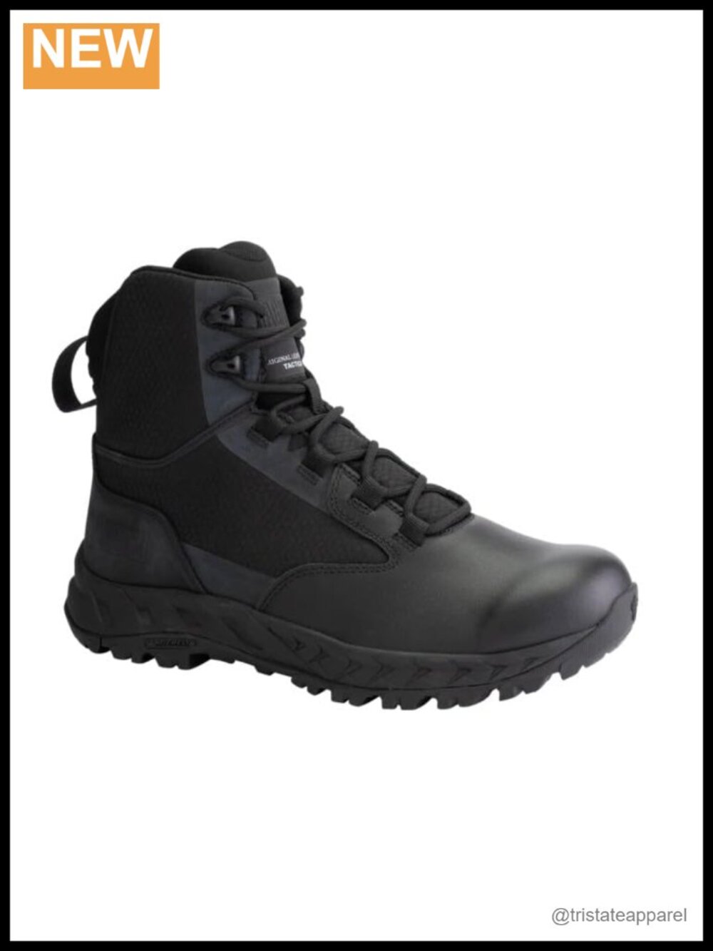 Men's Tactical Boot Leather Mesh Side Zip Ankle Work Boot